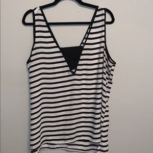 Black and white striped tank top